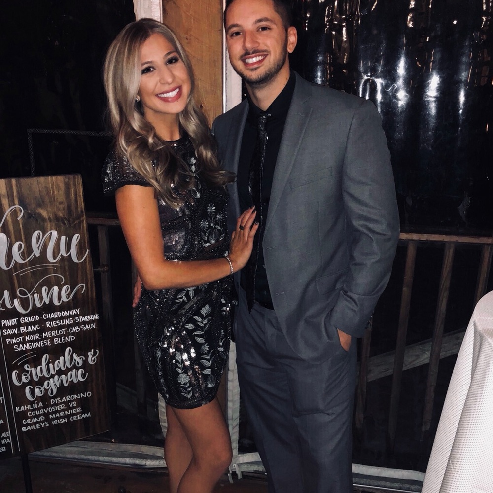 Lulu's Black and Silver Floral Mini Dress